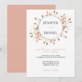 Invitation Boho Dried Watercolor Floral Wedding