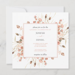 Invitation Boho Dried Watercolor Floral Wedding