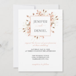 Invitation Boho Dried Watercolor Floral Wedding