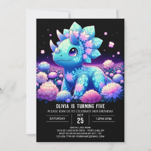 Invitation Boho éditable Dinosaur Digital Anniversaire