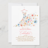 Boho Elegant Fleur sauvage Floral Quinceanera