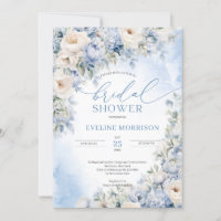 Boho Elegant hiver bleu poussiéreux et fleurs d'iv