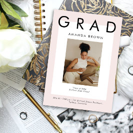 Invitation Boho Elegant Magazine Couverture Grad 2025