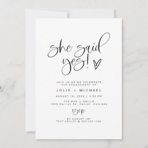 Invitation Boho Elle A Dit Oui Fête De Fiançailles