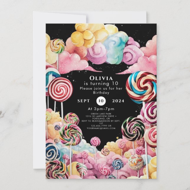Invitation Boho Enchanted Candyland Anniversaire (Devant)