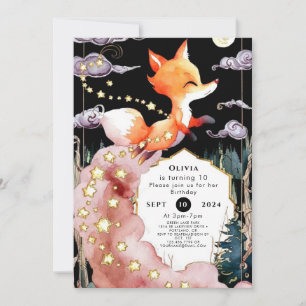 Invitation Boho Enfants Renard Anniversaire