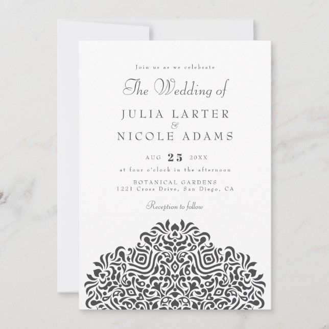 Invitation Boho Ethnic Botanical Accent Wedding (Devant)
