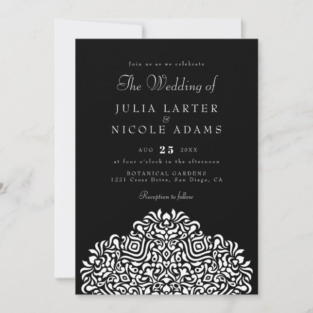Invitation Boho Ethnic Botanical Accent Wedding (Devant)