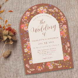 Invitation Boho Fall Fleur sauvage Arch Burnt Orange Mariage