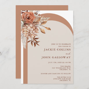 Invitation Boho Fall Floral Arch Mariage