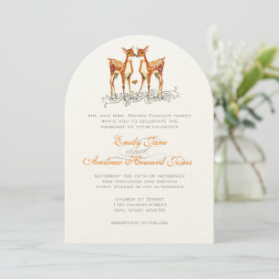 Invitation Boho Fawn Deer Enfance Mariage Swethearts