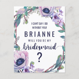 Invitation Boho Feather & Floral Serez-Vous Ma Femme D'Accuei