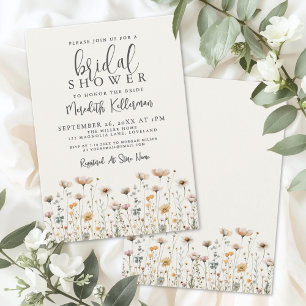 Invitation Boho Fête de Mariée aux Fleurs Sauvages