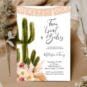 Invitation Boho Fiesta Taco à propos d'amour Baby shower Invi