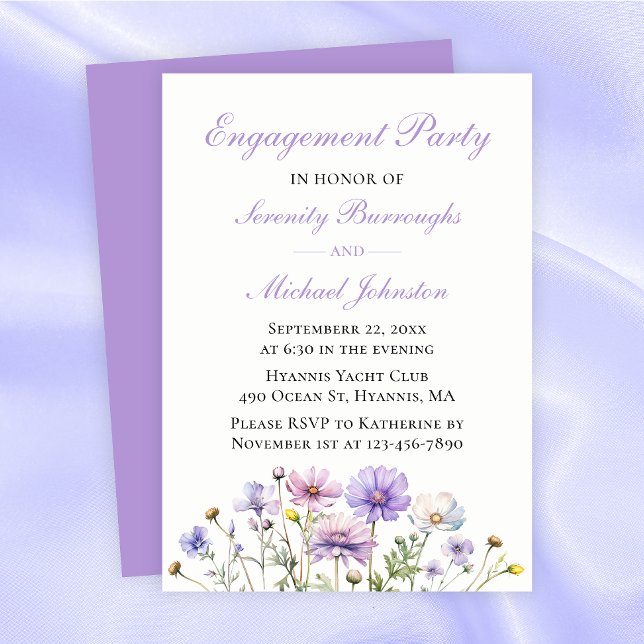 Invitation Boho Fleur sauvage aquarelle Fiançailles Floral (Créateur téléchargé)