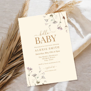 Invitation Boho Fleur sauvage botanique Baby shower floral