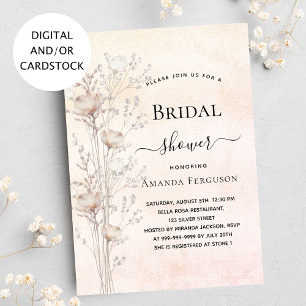 Invitation Boho fleur sauvage de la douche nuptiale