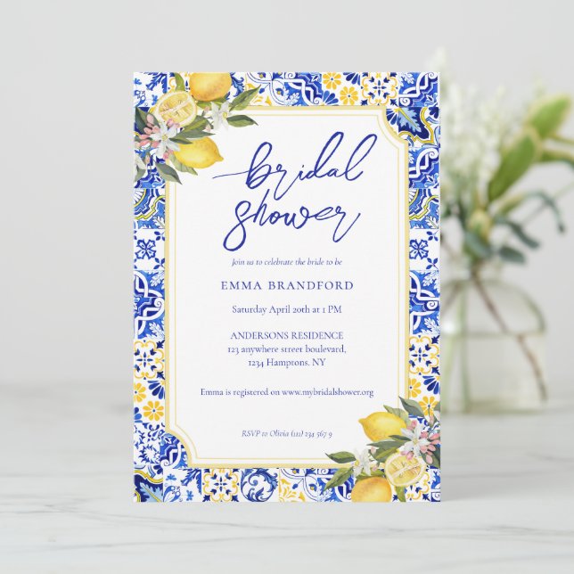 Invitation Boho Fleur sauvage Elegant Fête des mariées (Debout devant)