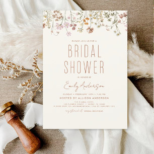 Invitation Boho Fleur sauvage Fête des mariées Jardin en fleu