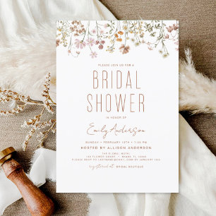 Invitation Boho Fleur sauvage Fête des mariées Jardin en fleu