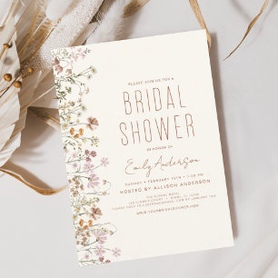 Invitation Boho Fleur sauvage Fête des mariées Jardin en fleu