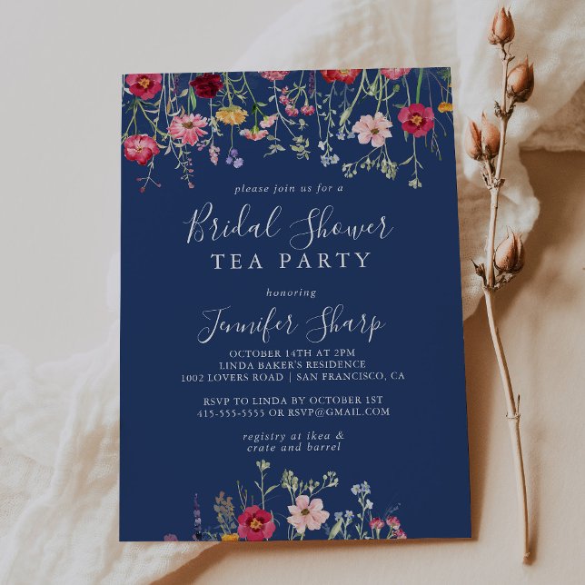 Invitation Boho Fleur sauvage Fête des mariées Tea Party (Créateur téléchargé)