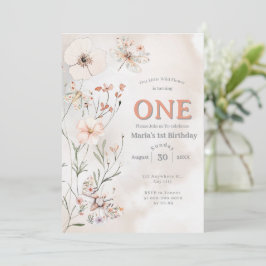 Invitation Boho Fleur sauvage Floral Baby Anniversaire