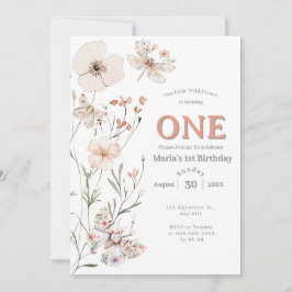 Invitation Boho Fleur sauvage Floral Baby Anniversaire