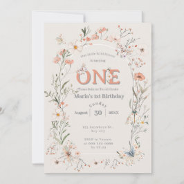 Invitation Boho Fleur sauvage Floral Baby Anniversaire