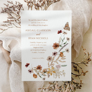 Invitation Boho Fleur sauvage Floral Butal Mariage