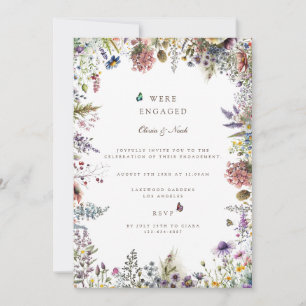 Invitation Boho Fleur sauvage Garden Engagement Party Invitat