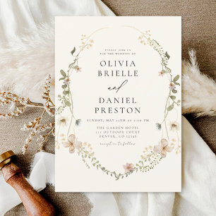 Invitation Boho Fleur sauvage Garden Wedding