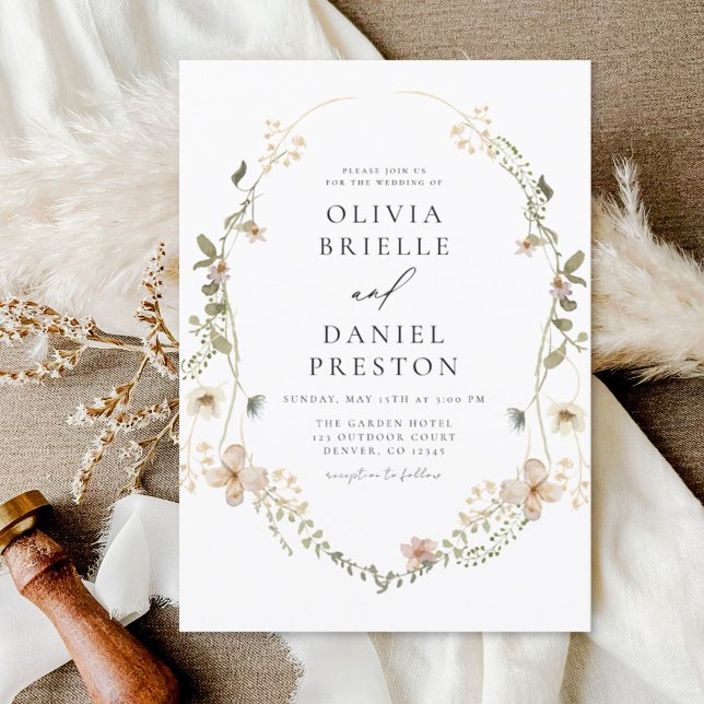 Invitation Boho Fleur sauvage Garden Wedding (Créateur téléchargé)