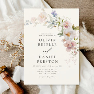 Invitation Boho Fleur sauvage Garden Wedding