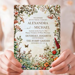 Invitation Boho Fleur sauvage Garden Wedding