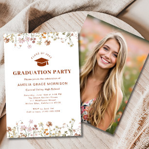 Invitation Boho Fleur sauvage Graduation Party Boho Bloom