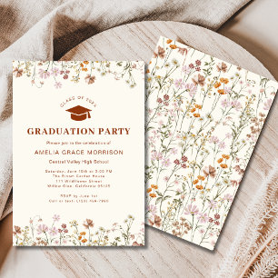 Invitation Boho Fleur sauvage Graduation Party Boho Bloom