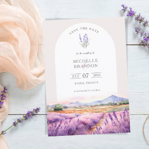 Invitation Boho Fleur sauvage Lavender violet violet été