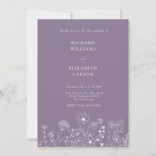 Invitation Boho Fleur sauvage moderne Mariage aquarelle
