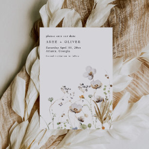 Invitation Boho Fleur sauvage Wedding Enregistrer La Date