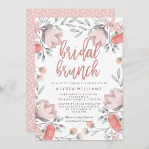 Invitation Boho Fleurs Botaniques Brunch nuptial