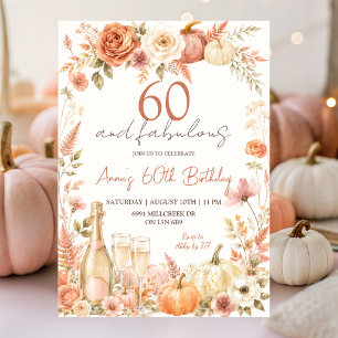 Invitation Boho Floral Automne Adulte Fabolous Anniversaire