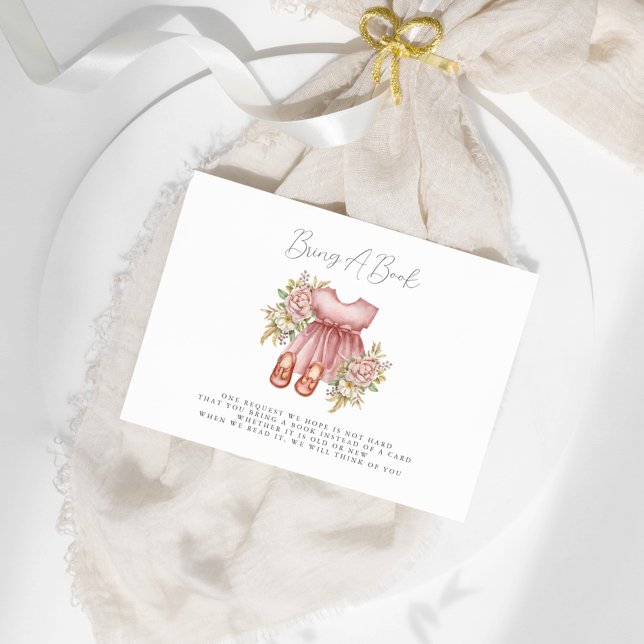 Invitation Boho Floral Baby Girl Shower Apportez Un Livre (Créateur téléchargé)
