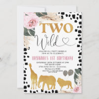 Boho Floral Black Print Safari Deux Wild Birthday