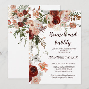 Invitation Boho Floral Brunch et bulle de douche