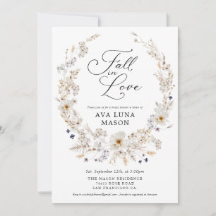 Invitation Boho Floral Chute en amour Nuptiale Douche Invitat