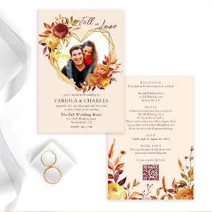 Invitation Boho Floral Coup de Foudre en Automne Photo Tout e