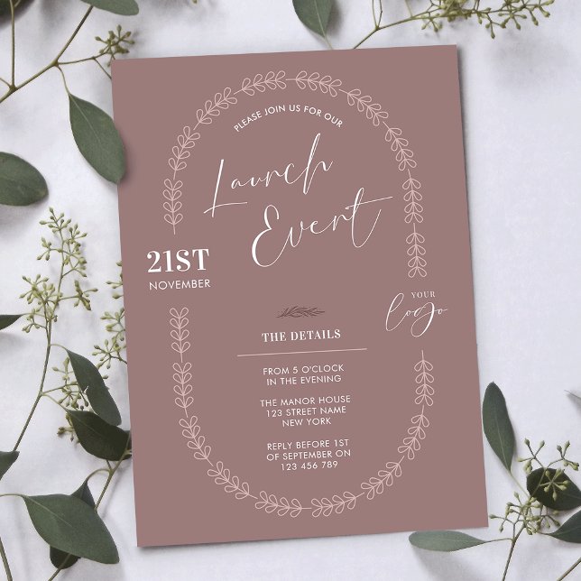 Invitation Boho Floral Élégant Salon Boutique Grand Ouverture (Boho inspired floral motif business grand opening invitations that are sure to impress)