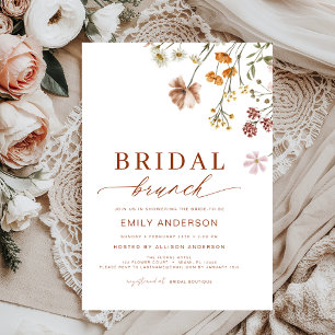 Invitation Boho Floral Fleur sauvage Terracotta Bridal Brunch