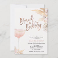Boho Floral Glass Brunch Fête des mariées Bubbly